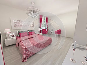 Realistic 3D bedroom