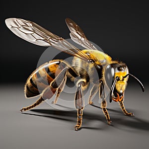 Realistic 3d Bee Model With Transparent Background