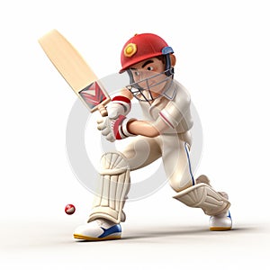 Realistic 3d Cricket Player: Powerful Harris In Action