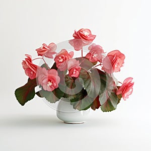 Realistic 3d Dalmatica Flower In Pink Vase: Japanese Traditional Still-life