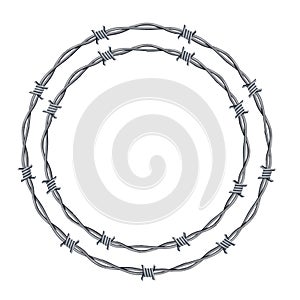 Realistic 3d Detailed Barbed Wire Frames Set. Vector