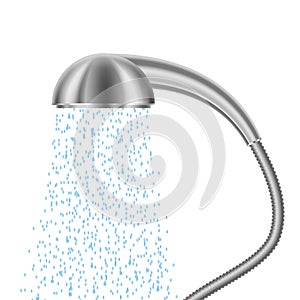 Realistic 3d Detailed Bathroom Shower Head. Vector