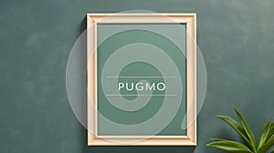 Realistic 3D Detailed Blank Green Chalkboard with Frame. Generative AI