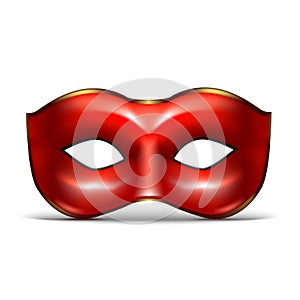 Realistic 3d Detailed Red Colombina Mask. Vector