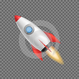 Realistic 3d Detailed Rocket Space Ship. Vector