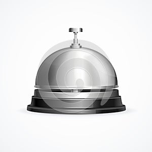 Realistic 3d Detailed Shiny Metallic Reception Bell. Vector