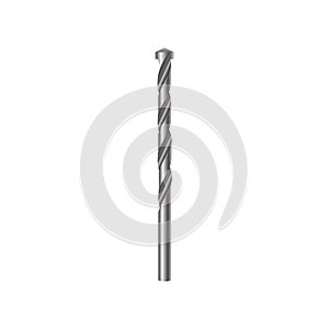 Realistic 3d Detailed Stainless Drill Bit. Vector