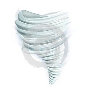 Realistic 3d Detailed Wind Cyclone or Tornado. Vector