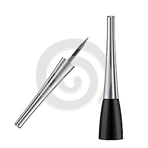 Realistic 3d eyeliner advertising template. Cosmetics