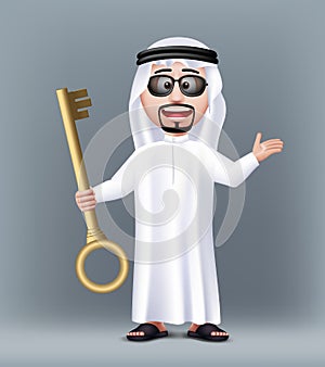 Realistic 3D Handsome Saudi Arab Man Character