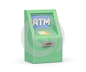 Realistic 3d icon of atm automatic deposit machine