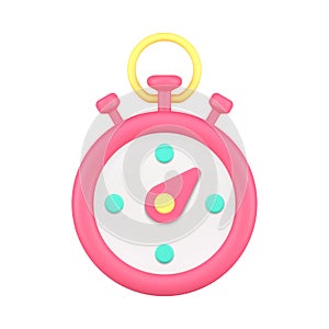 Realistic 3d icon countdown circle clock counter timer fast time measurement vector illustration