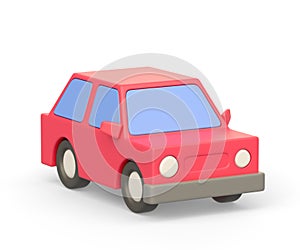 Realistic 3d icon of red car auto