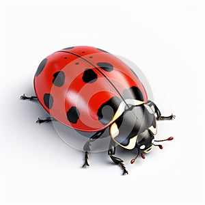 Realistic 3d Ladybug On White Background - Royalty Free Image