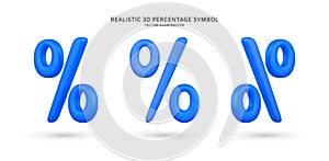 Realistic 3d percentage symbol vector illustration