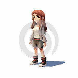 Realistic 3d Pixel Art Of Sarah - Normcore Pokemon Girl
