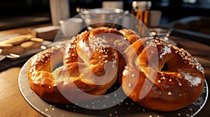 Realistic 3d Preview Of Pretzel Buns With Fig Preserves