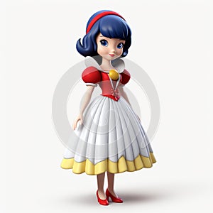 Realistic 3d Render Of Cute Snow White Cartoon Character