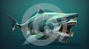 Realistic 3d Rendering Of Megalodon Shark With Lifelike Accuracy