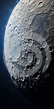 Realistic 3d Rendering Of Moon With Hyper-detailed Background