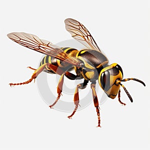 Realistic 3d Renderings Of Yellow Wasp On Transparent Background
