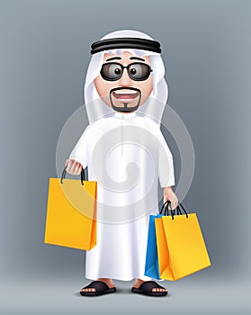 Realistic 3D Rich Saudi Arab Man Character Wearing