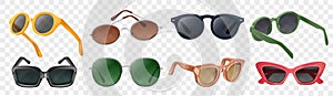 Realistic 3d sunglasses accessory set