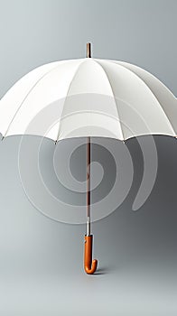 Realistic 3D white blank umbrella icon isolated for branding mock ups Front view