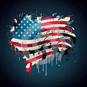 Realistic abstract flag of america, country independence day, national traditions - Vector