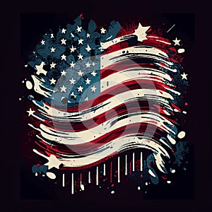 Realistic abstract flag of america, country independence day, national traditions - Vector