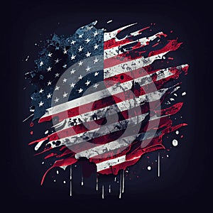 Realistic abstract flag of america, country independence day, national traditions - Vector