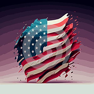 Realistic abstract flag of america, country independence day, national traditions - Vector