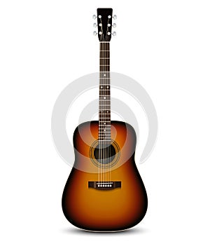 Realistic acoustic guitar. Vector illustration