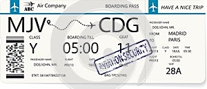 Realistic airline ticket and boarding pass design