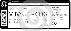 Realistic airline ticket and boarding pass design