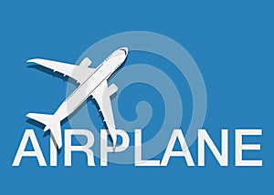 Realistic Airplane Template Top View Passenger or Commercial Jet on a Background. Vector illustration