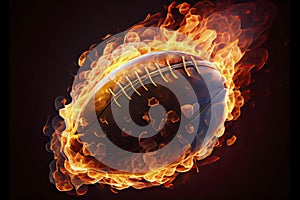 Realistic American football in the fire