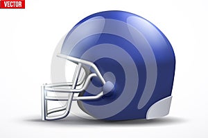 Realistic American football helmet. Side view