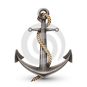 Realistic Anchor With Rope