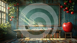 Realistic Apple Classroom - Interactive Learning