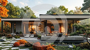Realistic architectural rendering. single villa