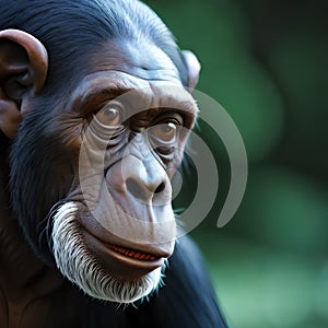 Realistic Art of Old Chimpanze Candid