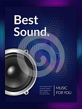 Realistic Audio Equipment Poster