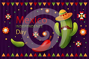 Realistic background for mexico independence celebration Vector illustration photo
