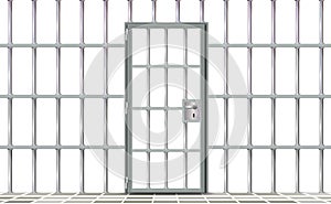 Realista prisiones hierro. gris puerta prisiones células barras. formato publicitario destinado principalmente a su uso en sitios web detallado ilustraciones rejillas 