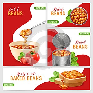 Realistic Baked Beans Banners