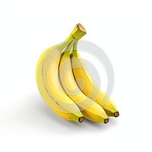 Realistic Banana On White Background - Vray Tracing