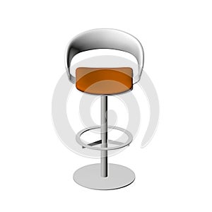 Realistic bar stool isolated on white background. Front view. 3D. Vector illustration