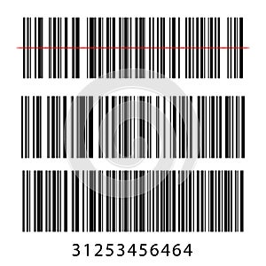 Realistic barcode set icon