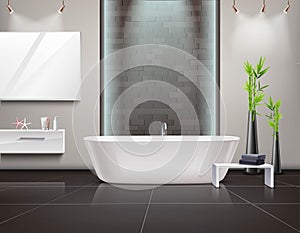 Realistic Bathroom Interior